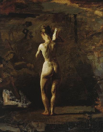 Thomas Eakins Study for William Rush Carving His Allegorical Figure of the Schuylkill France oil painting art